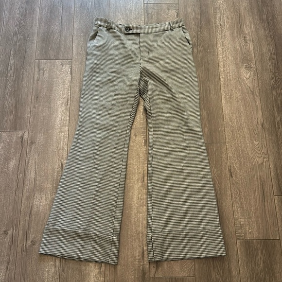 Anthropologie Maeve wide leg black & white trousers 8 - Picture 1 of 5